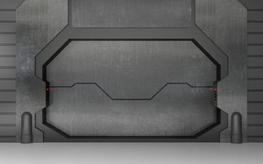 Futuristic metallic gate