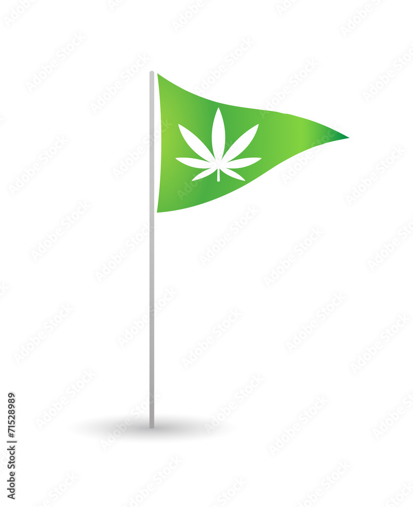 Poster flag with a marijuana leaf