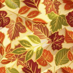 Autumn leaves seamless pattern