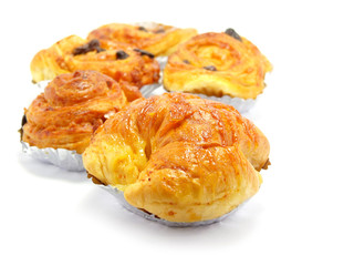 danish pastry isolated on white background