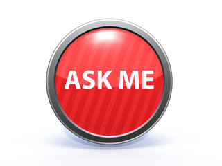 ask me circular icon on white background