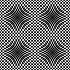 Op Art Halftone Bulge Black White, Vector Seamless Pattern