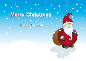 Frohe Weihnachten Grußkarte mit Santa Claus