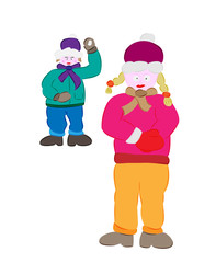 winter, boy and girl