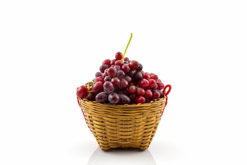 Fresh Red Grape in basket .