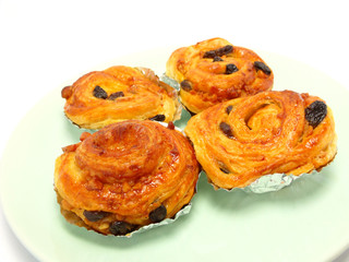 raisin danish isolated on white background