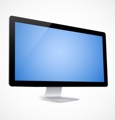 Computer display with blue screen
