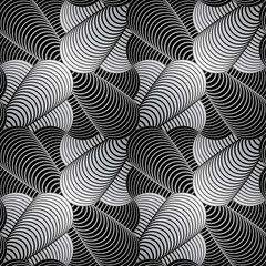 Abstract Checkered Conic Petals Vector Seamless Pattern