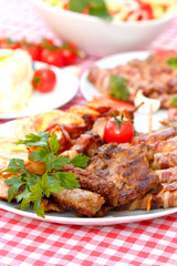 Grilled meat on plate