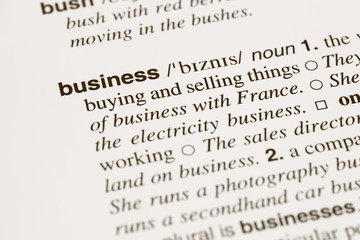 Fototapeta premium Definition word business in dictionary