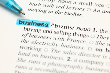 Fototapeta premium Definition word business in dictionary