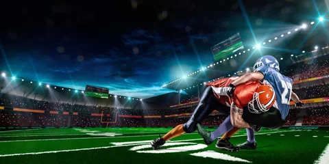 Tuinposter American football player in action at game time © 103tnn