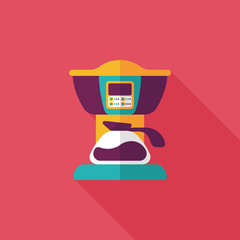 coffee machine flat icon with long shadow,eps10