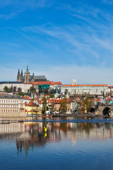 View of Charles bridge over Gradchany