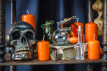 Set of objects to celebrate halloween