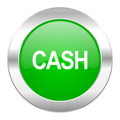 cash green circle chrome web icon isolated
