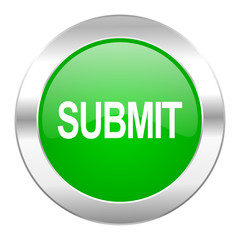 submit green circle chrome web icon isolated