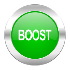 boost green circle chrome web icon isolated