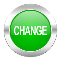 change green circle chrome web icon isolated