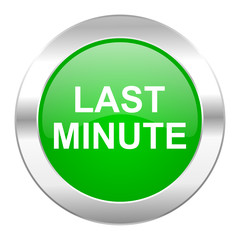 last minute green circle chrome web icon isolated