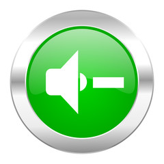 speaker volume green circle chrome web icon isolated