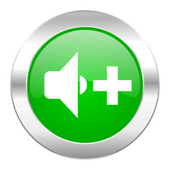 Fototapeta premium speaker volume green circle chrome web icon isolated