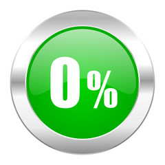 0 percent green circle chrome web icon isolated