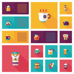 coffee flat ui background set, eps10