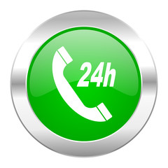 service green circle chrome web icon isolated