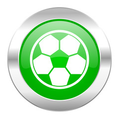 soccer green circle chrome web icon isolated