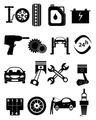 Car repair service icons