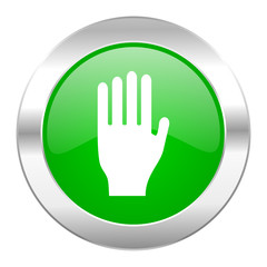 stop green circle chrome web icon isolated