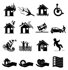 Insurance icons set