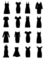 ladies cloth icons set