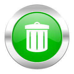 recycle green circle chrome web icon isolated