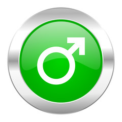male green circle chrome web icon isolated