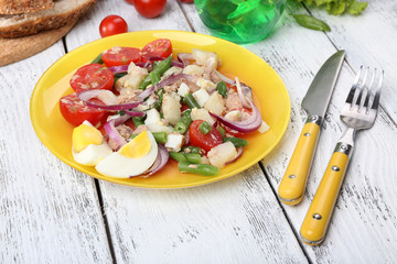 Fresh breakfast consisting of vegetable salad served