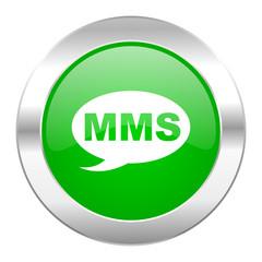 mms green circle chrome web icon isolated