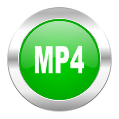 mp4 green circle chrome web icon isolated