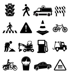 Road Traffic icons set