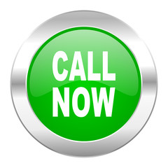 call now green circle chrome web icon isolated