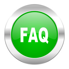 faq green circle chrome web icon isolated