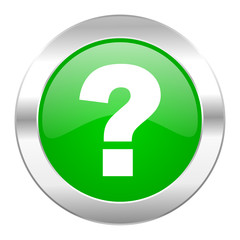 question mark green circle chrome web icon isolated