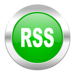rss green circle chrome web icon isolated