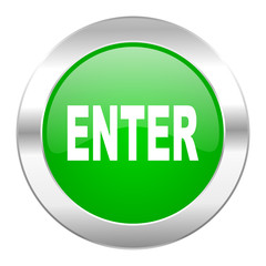 enter green circle chrome web icon isolated