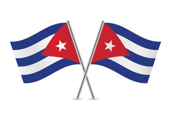 Fototapeta premium Cuban flags. Vector illustration.