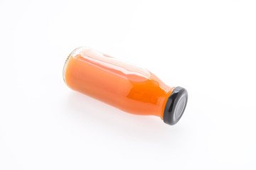 Orange juice bottle isolated on white background