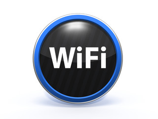 wifi circular icon on white background