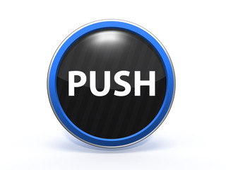 push circular icon on white background