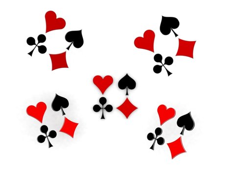 Glossy symbols of playing cards 3d image